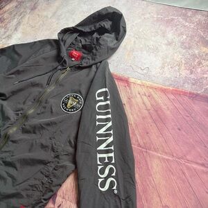 💵Sportiqe Guinness Black Windbreaker Jacket for Men Size Large